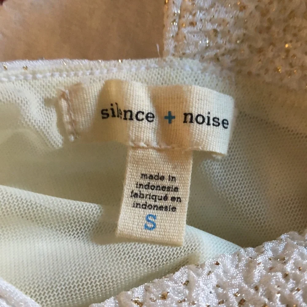 UO Silence + Noise Sinderella Ivory Sparkle Mini Dress - Picture 6 of 10